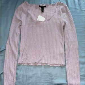 long sleeve lilac purple ruffle shirt